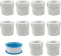 Litoexpe 10PCS 1" Male Thread to 1/2" Female Threaded PVC Pipe, Adaptor Coupling by PRATICALPRODUCTS
