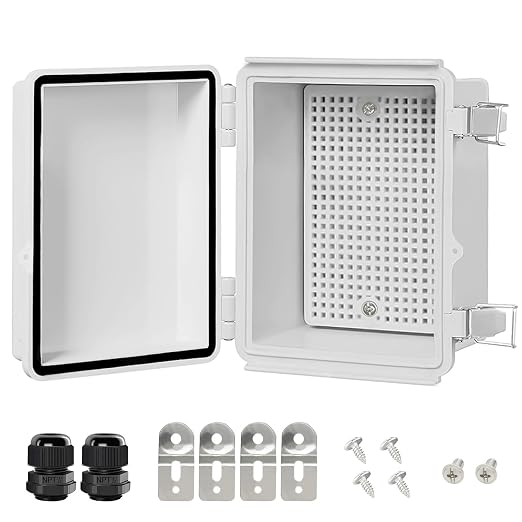 Electrical Box, IP67 Waterproof Hinged Cover Stainless Steel Latch Junction Box by LeMotech