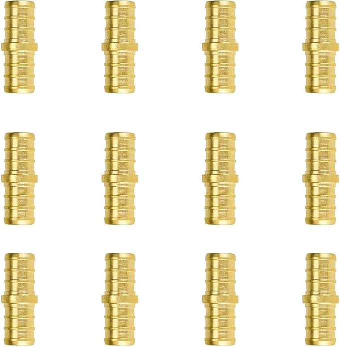 12-Pack 1/2" PEX Coupling, 1/2 Inch PEX Fittings | Brass by SUNGATOR