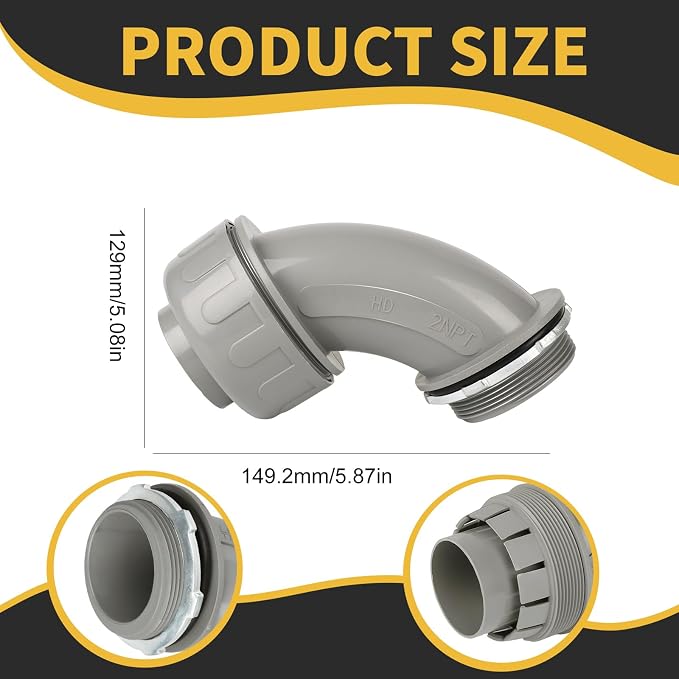 Conduit Connectors, 2 Inch, Non-Metallic, - Image 2
