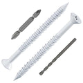 WenSilon 1/4" x2-3/4 White Concrete Screw Anchor White Flat Head by Wensilon