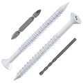WenSilon 3/16" x2-3/4 White Concrete Screw Anchor White Flat Head by Wensilon
