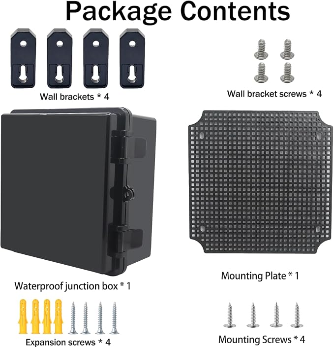 Junction Box, Hinged Black Cover IP67 Waterproof ABS Project Box - Image 6