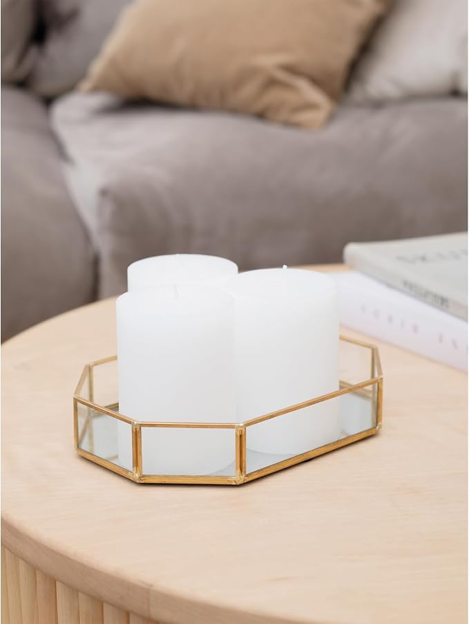 3x4 inch Pillar Candles Set of 3 – Unscented Dripless Rustic White Candles - Image 4