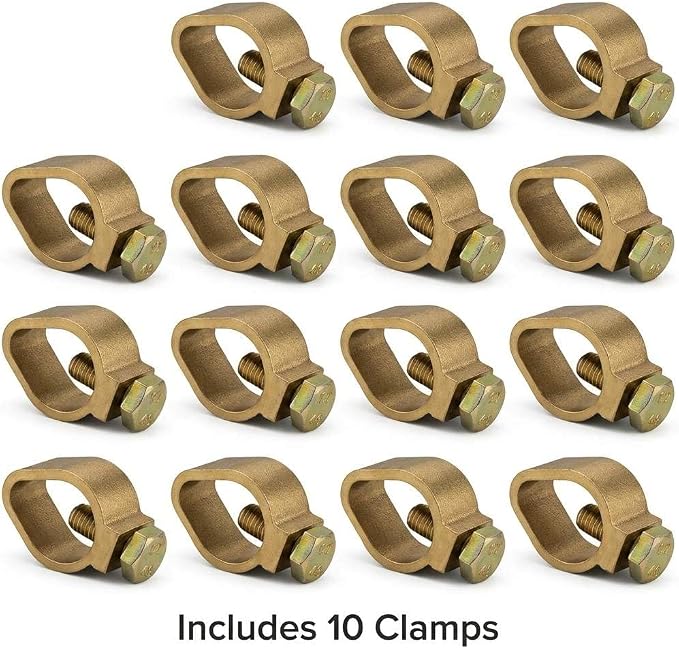 QWORK Copper Ground Rod Clamp 3/4" Diameter – Connects 1/0–10 AWG Wire - Image 6