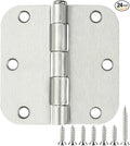 TDCHINGES Rounded Door Hinges Brushed Nickel 3.5 Inch 5/8" Radius 24 Pack | by TDCHINGES