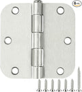 TDCHINGES Rounded Door Hinges Brushed Nickel 3.5" x 3 1/2 Inch 5/8" Radius | by TDCHINGES
