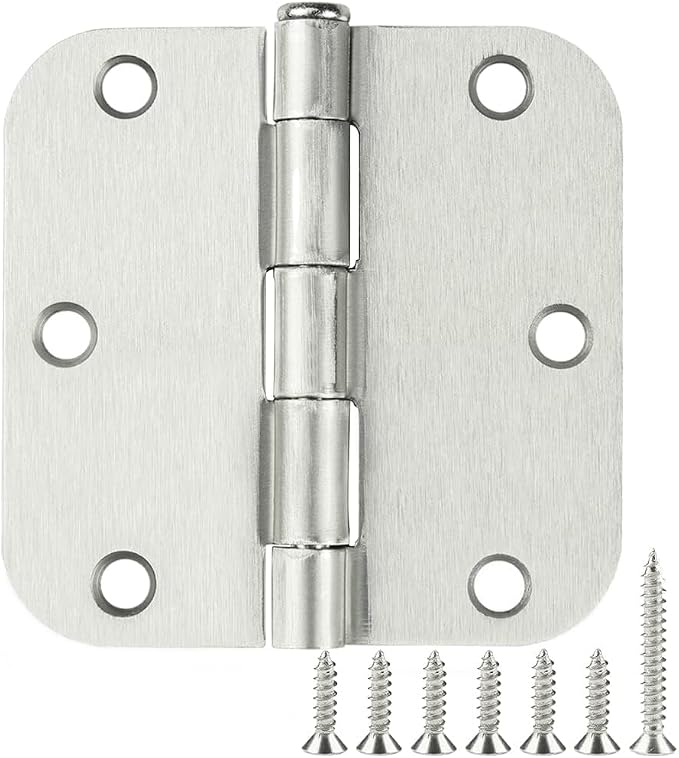 TDCHINGES Rounded Door Hinges Brushed Nickel 3.5" 5/8" US Standard 100 Pack | by TDCHINGES