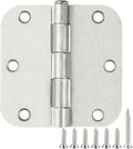 TDCHINGES Rounded Door Hinges Brushed Nickel 3.5" 5/8" US Standard 100 Pack | by TDCHINGES