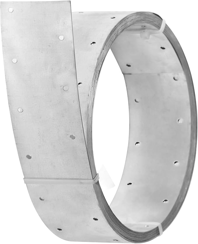 GBGS 32ft Metal Strapping, 2-3/8"Width Perforated Steel Coil Strap | Galvanized - Image 3