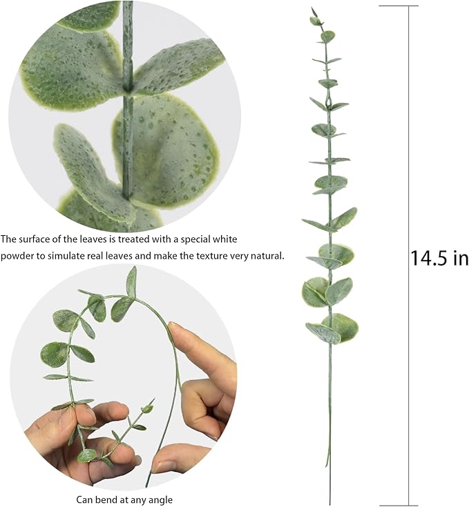 20pcs Eucalyptus Stems Artificial Eucalyptus Leaves Stems Artificial Fake - Image 7