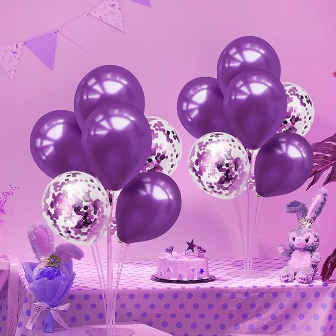 ZJDHPTY 4Set Purple Balloon Stand Table Centerpieces Party Decor | Birthday - Image 6