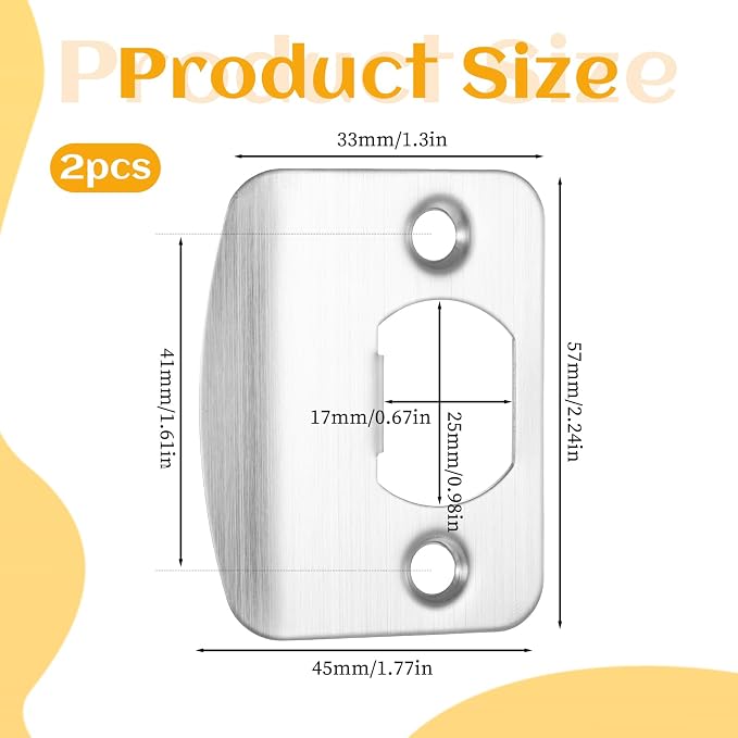 Door Strike Plate 2-1/4"x1-3/4" - Image 3