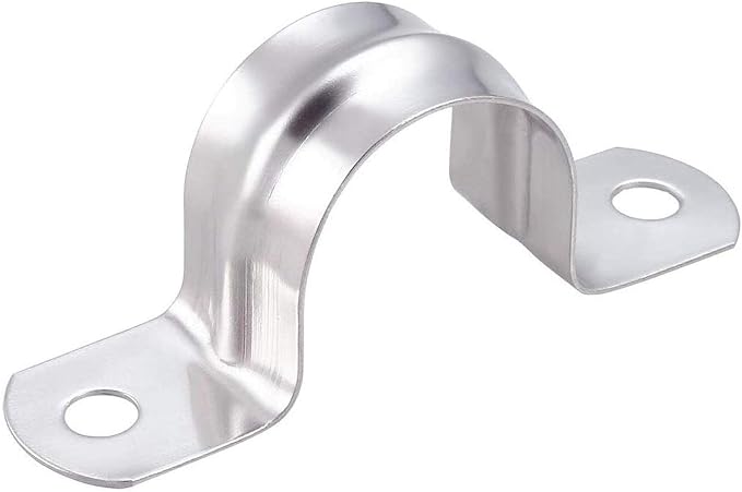 SDY 50 Pcs 1/4" Stainless Steel Pipe Strap, Two Hole, U Bracket, Heavy Duty by Unknown