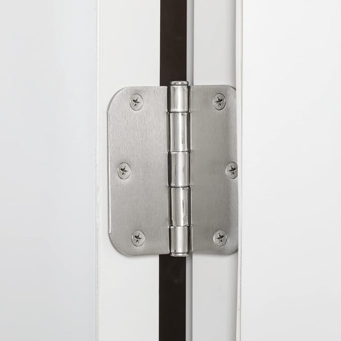 3.5 Inch Interior Door Hinges, 5/8 Inch Radius, Satin Nickel, 18 Pack | - Image 2