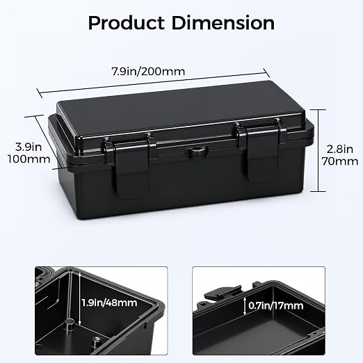 LeMotech Junction Box IP67 Waterproof Electrical Box Outdoor ABS Plastic Hinged - Image 3