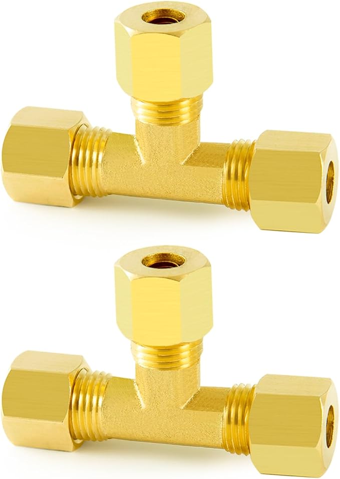 ChillWaves Brass Tee Compression Tube Fitting, 5/8" OD x 5/8" OD x 5/8" OD by VisittheCHILLWAVES