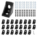 24pcs 2020 Aluminum Extrusion Corner Bracket Black by SeekLiny