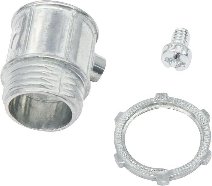25 Packs EMT Set Screw Connectors, 1/2-Inch EMT Zinc Die Cast Electrical - Image 3
