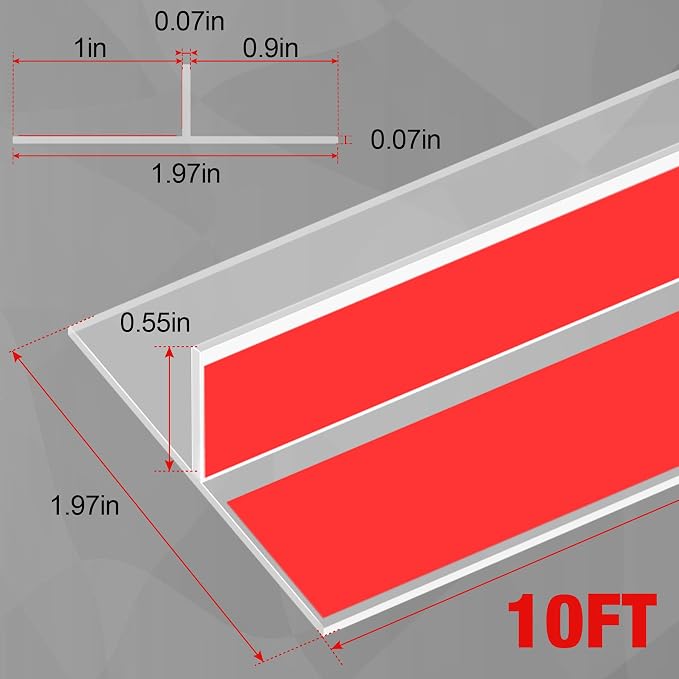 Door Draft Stopper for Side of Door Frame 1.97 in x 10 Ft T-Shaped Silicone - Image 2