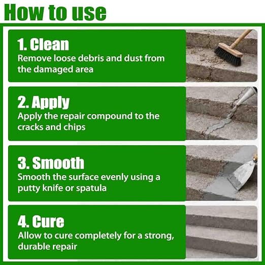 Concrete Step Repair Adhesive, Concrete Crack Filler Outdoor 100g，2pcs | Heavy - Image 6