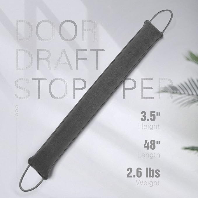 Door Draft Stopper, 48 Inch Weighted Under Door Noise Cold Air Blocker - Image 2