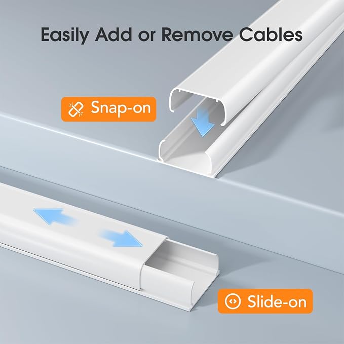 Delamu Cord Covers for 4-7 Wires on Wall, 62.8in Cord Hider Cable Hider - Image 3