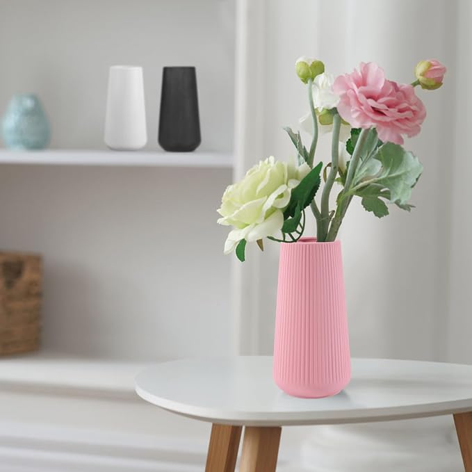 All Pink Ceramic Vase, GUKJOB Small Cute Flower Vase - Image 5