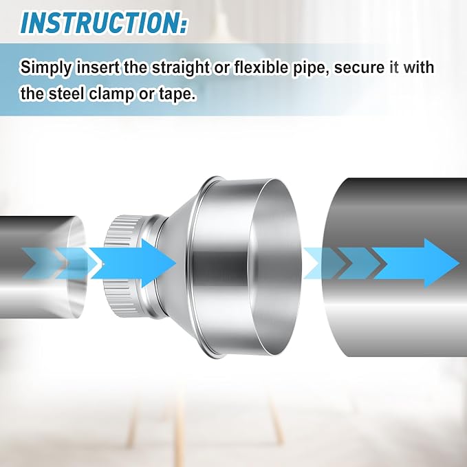 1 Pcs 5 Inch to 3 Inch Duct Reducer Increaser | Galvanized Steel Air Duct - Image 5