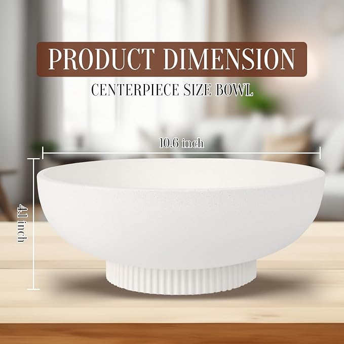 Deobath Large Resin Pedestal Decorative Bowl - Image 2