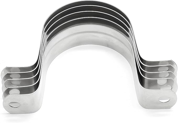 10Pcs 2 Inch Stainless Steel Conduit Clamps | Two Hole Strap, U Bracket Rigid - Image 5