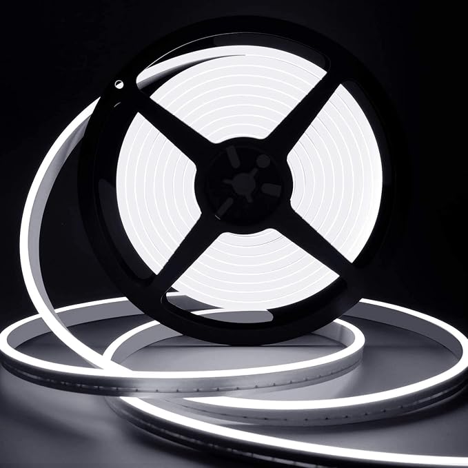 Lamomo LED Neon Rope Light, 12V White Neon LED Strip Light, 16.4ft/5m Dimmable by Lamomo
