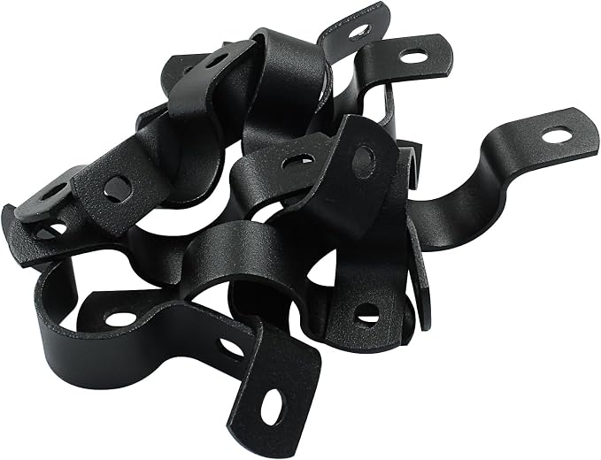 12Pcs Two Holes Pipe Strap 1" U Bracket Clamps | Heavy Duty, Rigid Strap Clip - Image 5