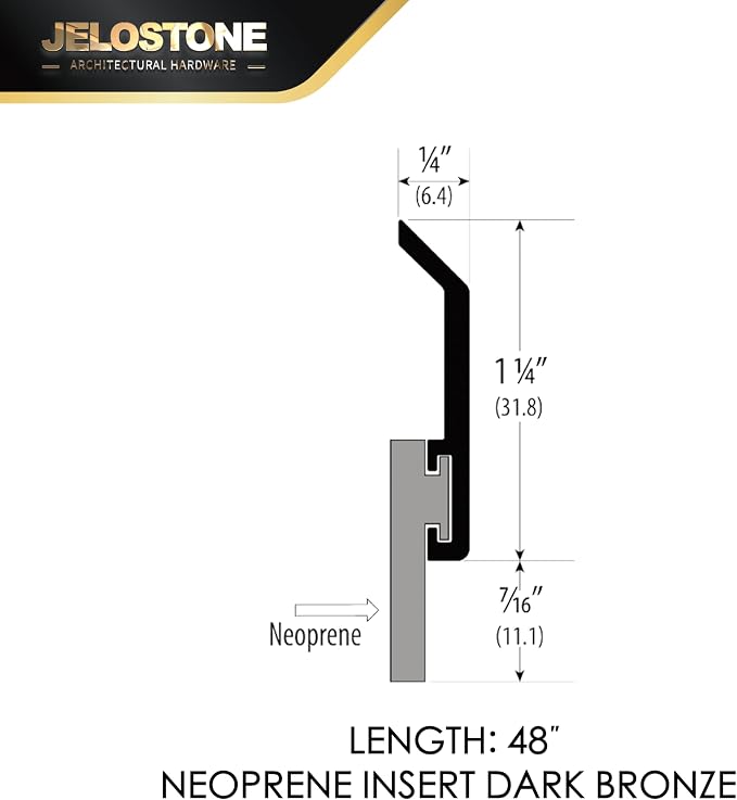 2 Pack - 48'' Commercial Door Bottom Sweep JS-N315, Heavy Duty Aluminum - Image 2