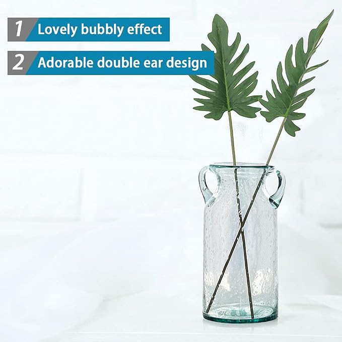 MDLUU Decorative Glass Vase 11" Tall, Bubble Air Flower Vase - Image 5