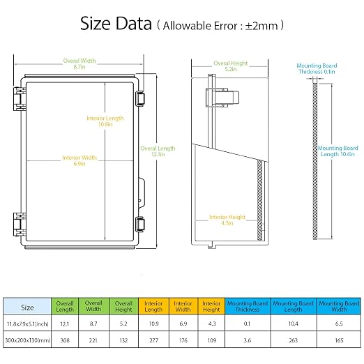 Electrical Box, IP67 Waterproof Hinged Cover Stainless Steel Latch Junction Box - Image 2