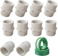 10Pcs White PVC Pipe Fitting, 1 inch NPT Female Thread PVC Pipe Fitting Adapter by YTFSA