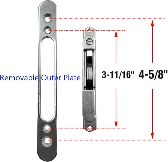 HauSun Mortise Lock with 45 Degree Keyway and Round Faceplate, Adjustable - Image 3