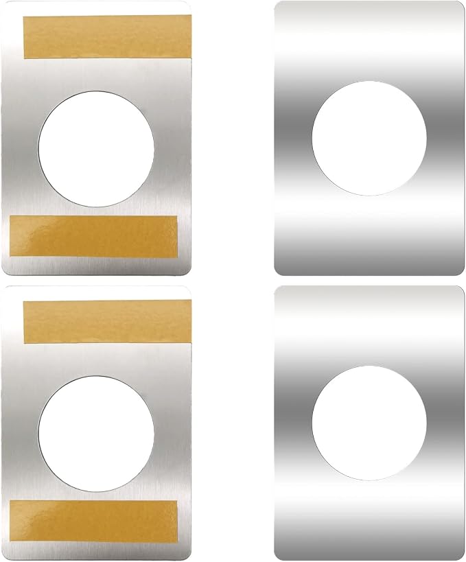 4 Pcs Stainless Steel Door Reinforcement Plate, Adhesive Door Knob Hole Cover - Image 2