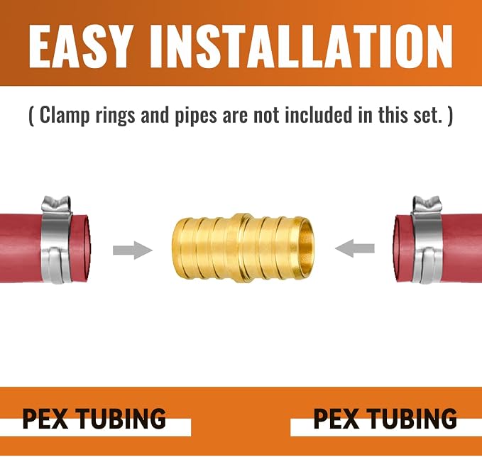 50-Pack 3/4 Inch PEX Coupling | Brass - Image 3