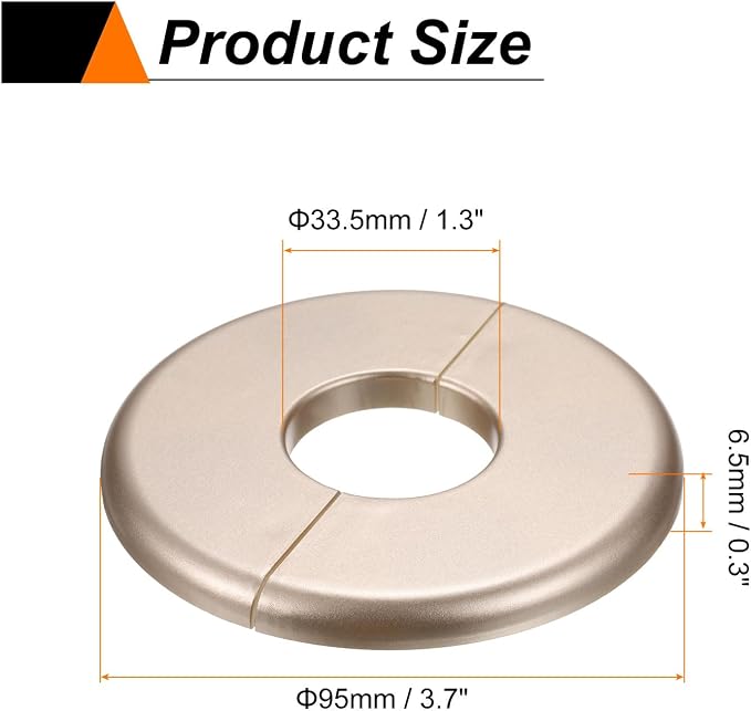 HARFINGTON 2pcs Wall Split Flange 33.5mm/1.3" Self-Adhesive Plumbing Cover - Image 2