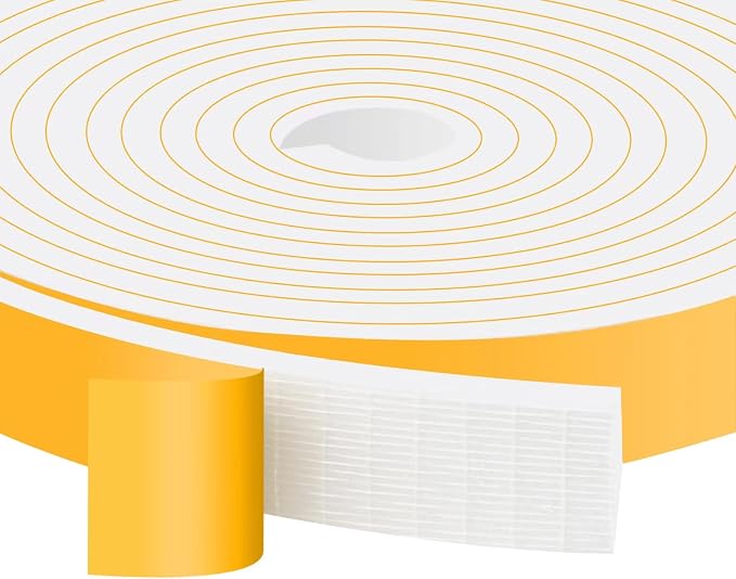 Heavy Duty Foam Weather Strips, 66Ft Bulk Pack, Whole House Sealing | Strong by Trisiki