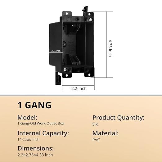 1-Gang Fire Rated Old Work Box, 14 cu.in. PVC, fire rated 2 hours. 14 cu.in. - Image 4