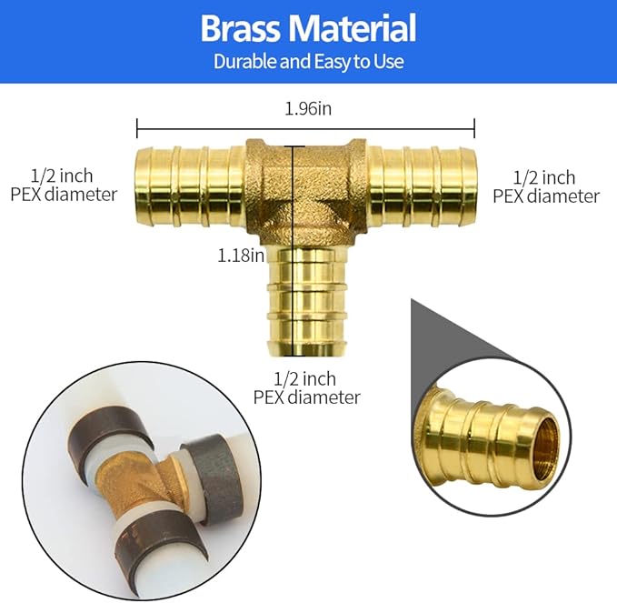 80pcs 1/2" Brass PEX Fittings Combo - Image 5