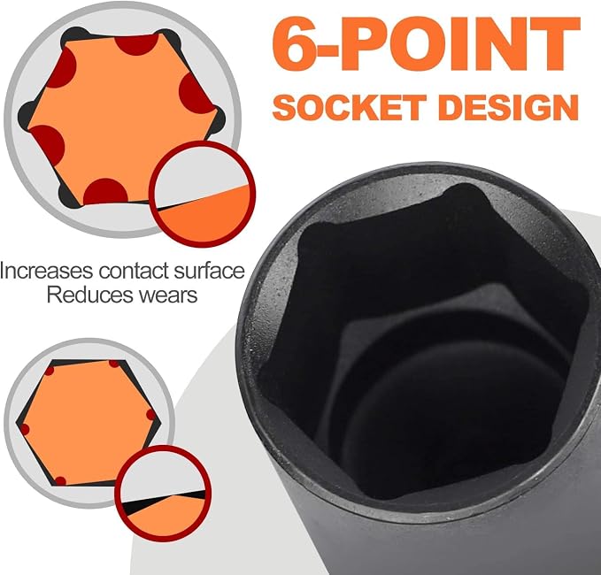 ARTIPOLY 20 Pieces 1/2" Drive Metric Deep Impact Socket Set, 10mm-24mm no skip - Image 4