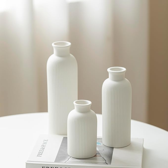 Modern Ceramic Vase Set, 3-Piece Decorative Vases - Image 7
