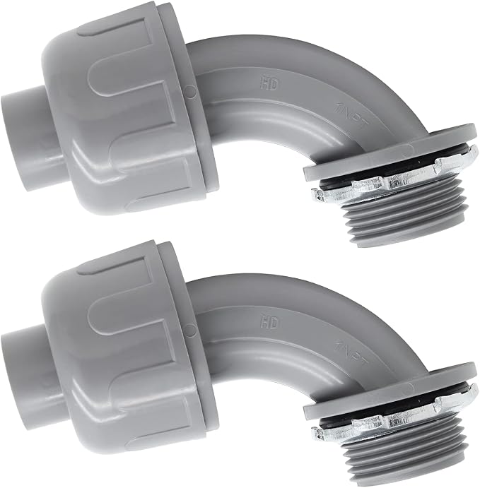2Pcs 1" NPT Electrical Conduit Connector Fittings | 90-Degree, Nonmetallic by LifCratms