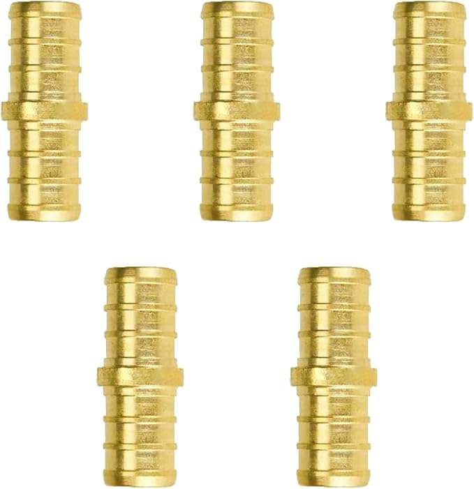 5-Pack 1/2 Inch PEX Coupling Fittings | Brass by SUNGATOR
