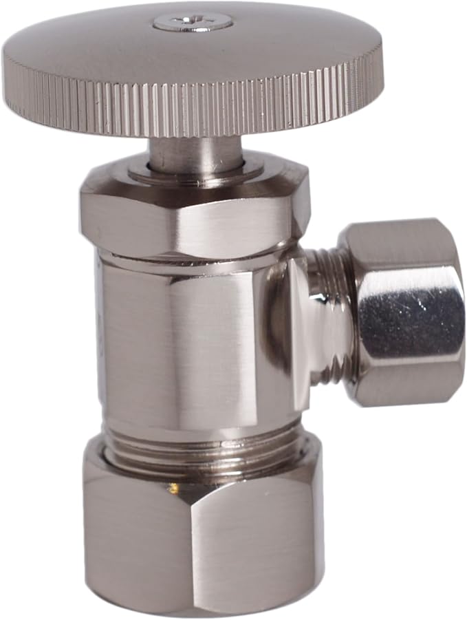 Westbrass A105-20 Round Handle Angle Stop Shut Off Valve, 1/2" Copper Pipe Inlet - Image 3