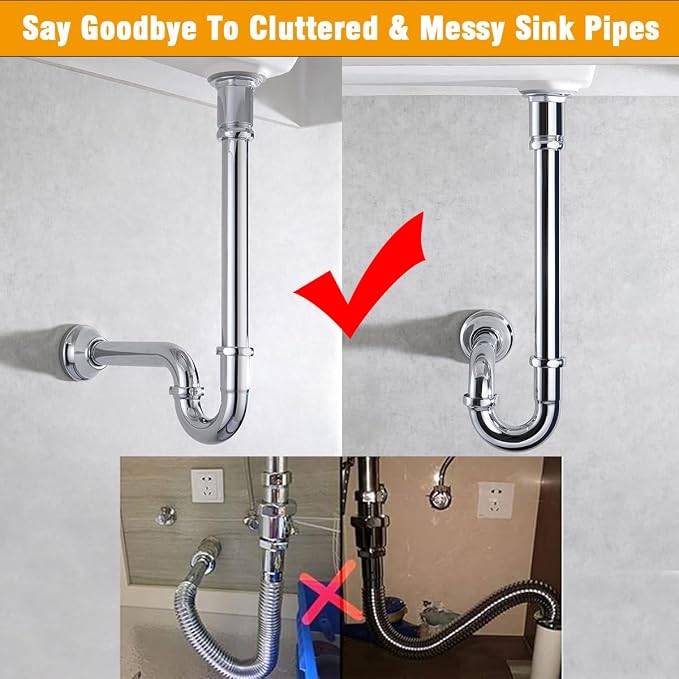 RANDOM Brass P Trap Bathroom Sink U-Shape 1-1/4 inch Sink Trap - Image 3